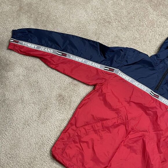 Mens Vintage Tommy Hilfiger Tommy Jeans Yellow Pullover Rain Windbreaker Size XL - Picture 3 of 10